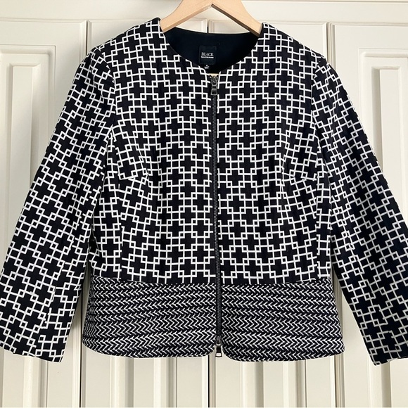 Saks Fifth Avenue Black Label Jackets & Blazers - Saks Fifth Avenue Black Label Geometric Zip Up Jacket Size‎ 4